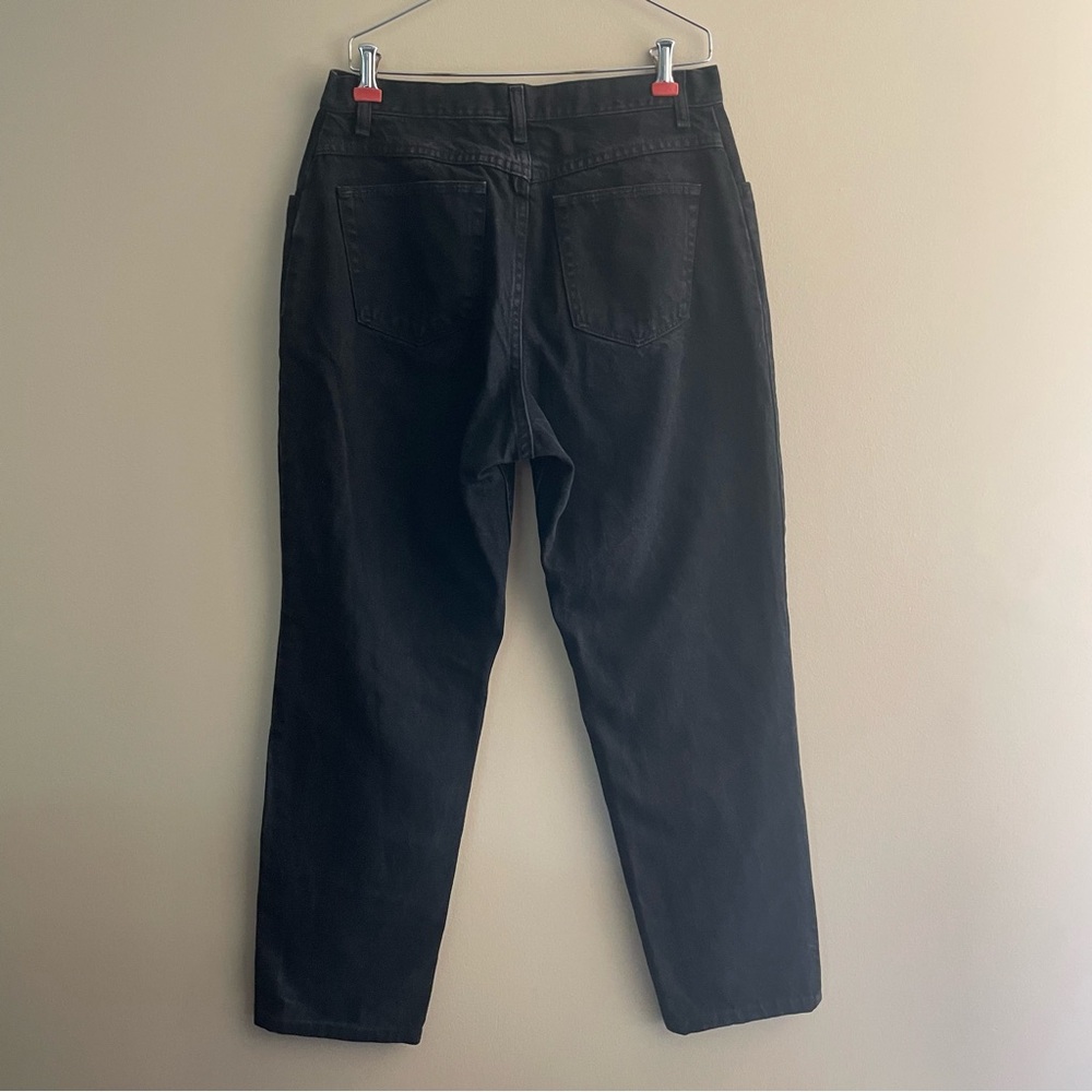 WRANGLER Vintage High Rise Straight Leg Jeans Black Denim Women's Size 14x30 GUC - Picture 6 of 13